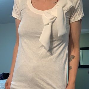 The Gap white bow tee